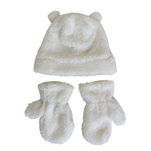 Carter’s Toddler Unisex‎ Cat Earflap Hat & Gloves Sherpa Set White Size 4-8